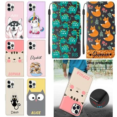 Personalised Flip Wallet Phone Case For iphone 16 15 Pro Max 14 13 12 11 Cover - Image 1 of 4