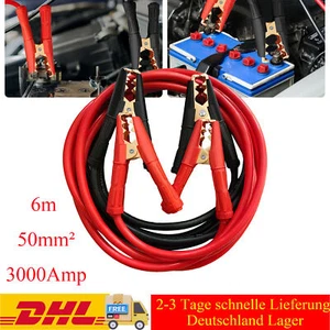 Cavo ponte 3000Amp 50mm² 2x6m cavo avviamento cavo avviamento camion auto DE - Foto 1 di 9