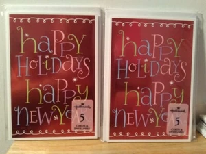 2 Hallmark Christmas Cards Foil = Happy Holidays Happy New Year = 10 Cards Total - Picture 1 of 1