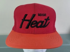 MIAMI HEAT NBA Mitchell & Ness Hardwood Classics Red & Orange Snapback Cap Hat - Picture 1 of 8