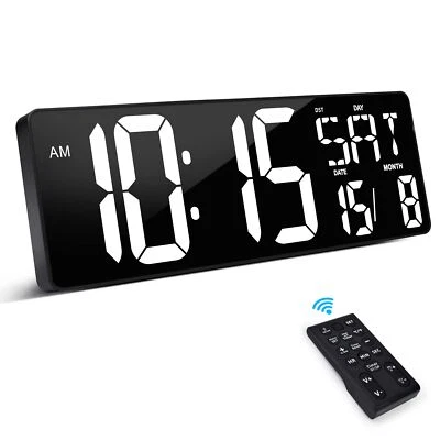 Horloge Digitale avec Télécommande 165'' LED Horloge Murale Digitale Reveil N... - Photo 1/4