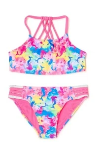 Wonder Nation Girl's Pink with Mermaid Print Two-Piece Bikini - Size: XXL (18) - Picture 1 of 1