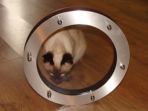 FLAT PORTHOLE FOR DOORS STAINLESS STEEL 230 mm  - Picture 1 of 15