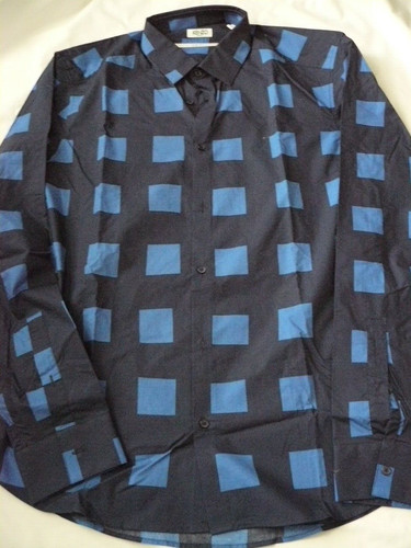 CAMICIA SLIM FIT UOMO KENZO NAVY QUADRES NUOVA CON ETICHETTE TAGLIA 41 (16)