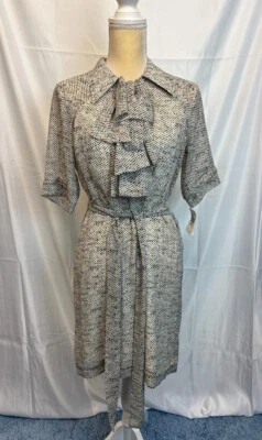 Nuevo con etiquetas Vestido Vaina Ali Ro Lunares Blanco y Negro Talla 4 Cinturón Carrera Formal Iglesia Foto 1 de 4