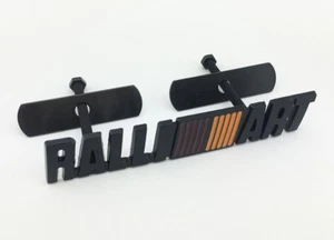 Matte Black RALLIART GRILL badge EMBLEM BADGE Fit MITSUBISHI MODELS LANCER EVO - Picture 1 of 5