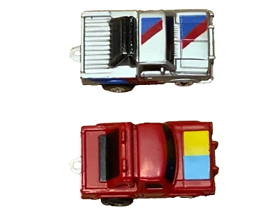 imperial micro machine's madenin china 1989 tow trucks red & silver 1/87 toys - Image 1 of 4