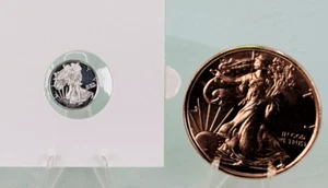 Silver & Copper Art Rounds * Two-piece Liberty Walking Set * Fine .999 Bullion - Picture 1 of 3