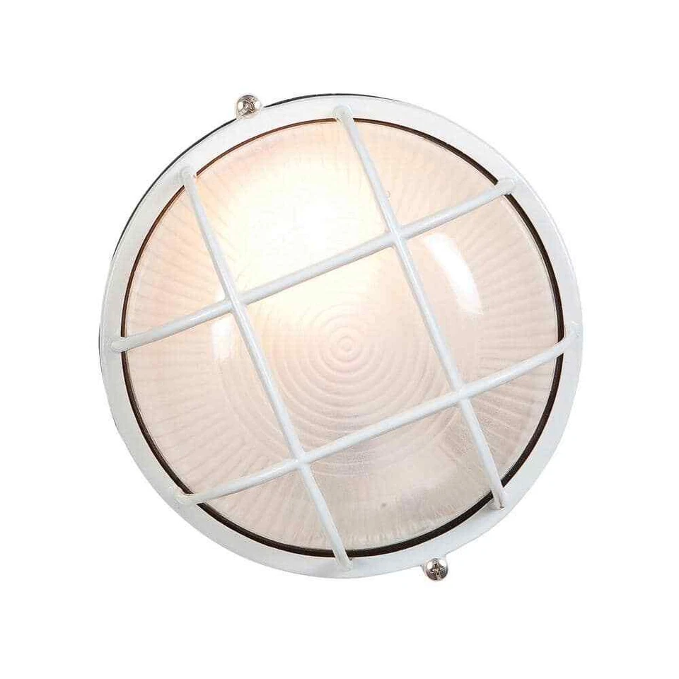 Access Lighting Nauticus White Outdoor Bulkhead Light w/ Frosted Glass Shade - Image 1 of 4