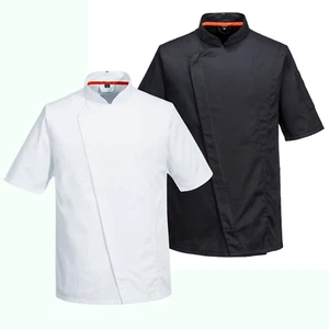 Portwest C739 Chef’s MeshAir Pro Jacket Unisex Asymmetrical Short Sleeve Chef UK - Picture 1 of 15