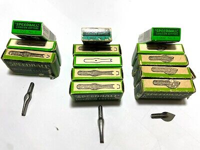 Vintage Speedball Linoleum Cutter 156 Blades Cutters In Original Boxes #3 #4 #6 • 38.48€
