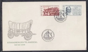 Norway Scott 658-9 FDC - Emigration to America, Sesquicentennial - Picture 1 of 1