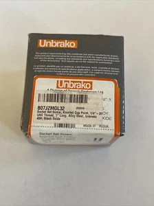 Unbrako Steckschlüsselsatz Schraube Rändel Cup Point 1/4”-20 UNC Gewinde 1” Schwarzoxid - Bild 1 von 4