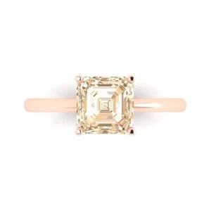 2 cttw Solitaire Natural Morganite Engagement Ring - 14K Solid Gold (Rose Gold) - Picture 1 of 11