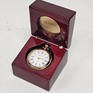 Bulova B2662 Reloj Bolsillo Escritorio Mesa 14" Cadena Bolsillo - Imagen 1 de 9