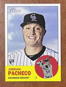 2012 Topps Heritage #243 JORDAN PACHECO Colorado Rockies ~D4D - Picture 1 of 2