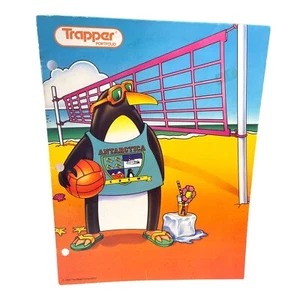 Trapper Keeper Portfolio Beach Volleyball Antarctic Crew Folder Vintage 90s - Picture 1 of 3