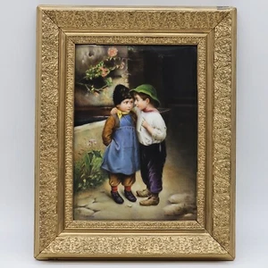 Porcellana dipinta XIX secolo dopo M. WUNSCH "UN PICCOLO SEGRETO" Hutschenreuther - Foto 1 di 7
