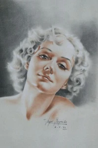 original artwork by SERGIO GARGIULO 1933 maybe Gloria Stuart - Bild 1 von 6