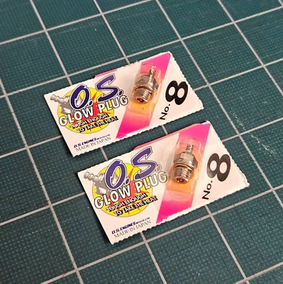 O.S. Max No.8 "Medium" Glow Plugs Lot of 2 New In Package NOS - Image 1 of 4