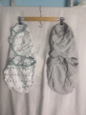 Swaddle me boys 100% algodão estampa cinza elefante tamanho Pequeno/MD 7 a 14 libras conjunto 2 - Imagem 1 de 4