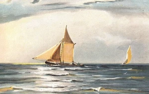 302244/ AK – Gemälde – Segelboot auf dem Wasser – ungebraucht - Bild 1 von 1