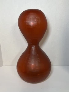 Textured Orange Irregular Hourglass Shaped Vase Unbranded Made in India - Picture 1 of 4