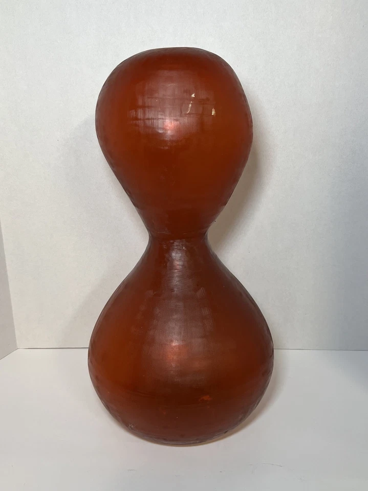 Textured Orange Irregular Hourglass Shaped Vase Unbranded Made in India - Image 1 of 4