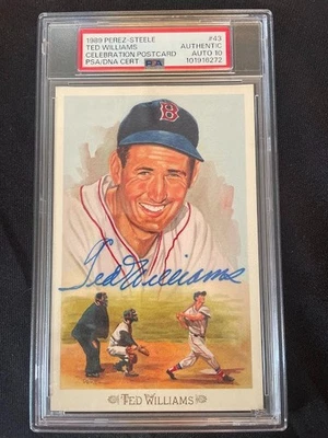 Tarjeta de béisbol firmada por Pérez Steele Celebration Ted Williams 1989 automática PSA/ADN 10 Foto 1 de 2