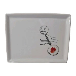 Crate & Barrel Oliver Appetizer Plate, Sushi 5''x6.5'' 2012 - Picture 1 of 13