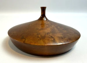 Vintage gedrechselte Wurzelholz Vase signiert Montana Schmalhals Gras sehr guter Zustand Rarität - Bild 1 von 8