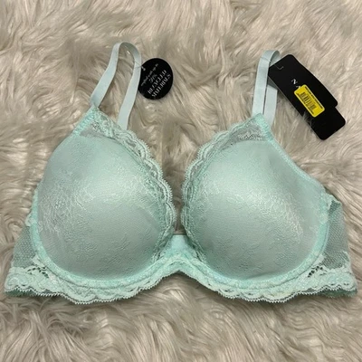 Sujetador Natori 36C Plumas Verde Menta 730023 Cierre Trasero con Aros NUEVO $68 Foto 1 de 4