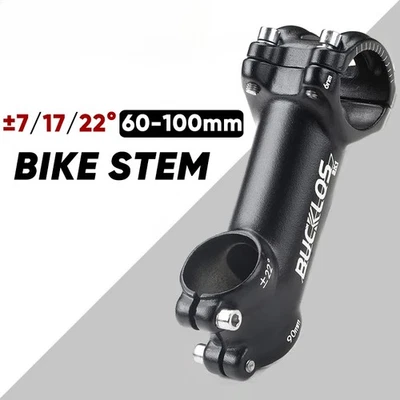 Vástago de manillar de bicicleta de montaña 7/17/22 grados 70 mm 80 mm 90 mm pieza de vástago ultraligero Foto 1 de 4