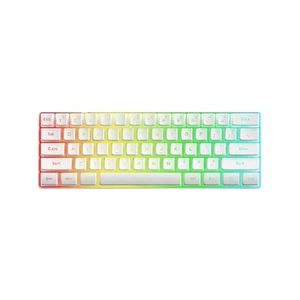 61 Keys Cord Gaming Keyboard Ergonomic Mechanical Keyboard LED Backlit for PC - Picture 1 of 14
