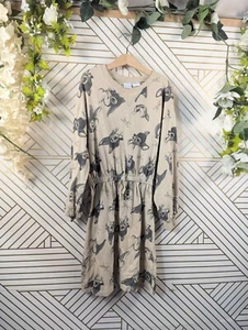 ZARA X DISNEY Girls Classic Tan Bambi Long Sleeve Cotton Dress Size 10 - Picture 1 of 7