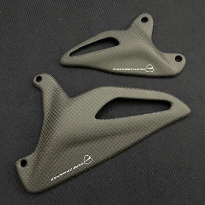 Protectores de talón de fibra de carbono para Ducati 96981061A Panigale Streetfighter V4 V2 + Foto 1 de 4