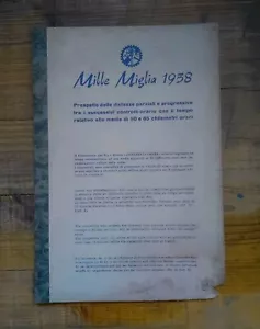 MILLE MIGLIA STORICA 1958 PROSPETTO DISTANZE CONTROLLI ORARI UFFICIALE ACI CLUB - Foto 1 di 5