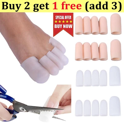 ACESOME 10Pcs Pain Relief Toe Sleeve Gel Silicone Toe Cap Cover Protector Corn Blister