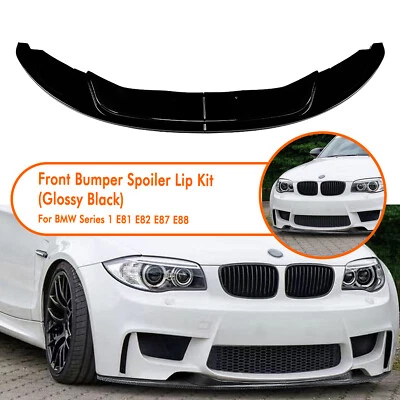 Labio divisor de parachoques delantero de coche para BMW Serie 1 E81 E82 E87 E88 1M 2004-2013 negro Foto 1 de 4