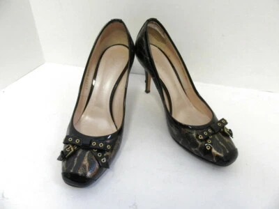 CASADEI LEOPARD LEATHER PATENT BOW PUMPS SZ 11 Foto 1 de 4