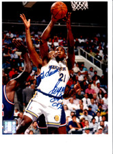 1993/94 Byron Houston & Keith Jennings Warriors NBA Photos Autograph TO LAURA