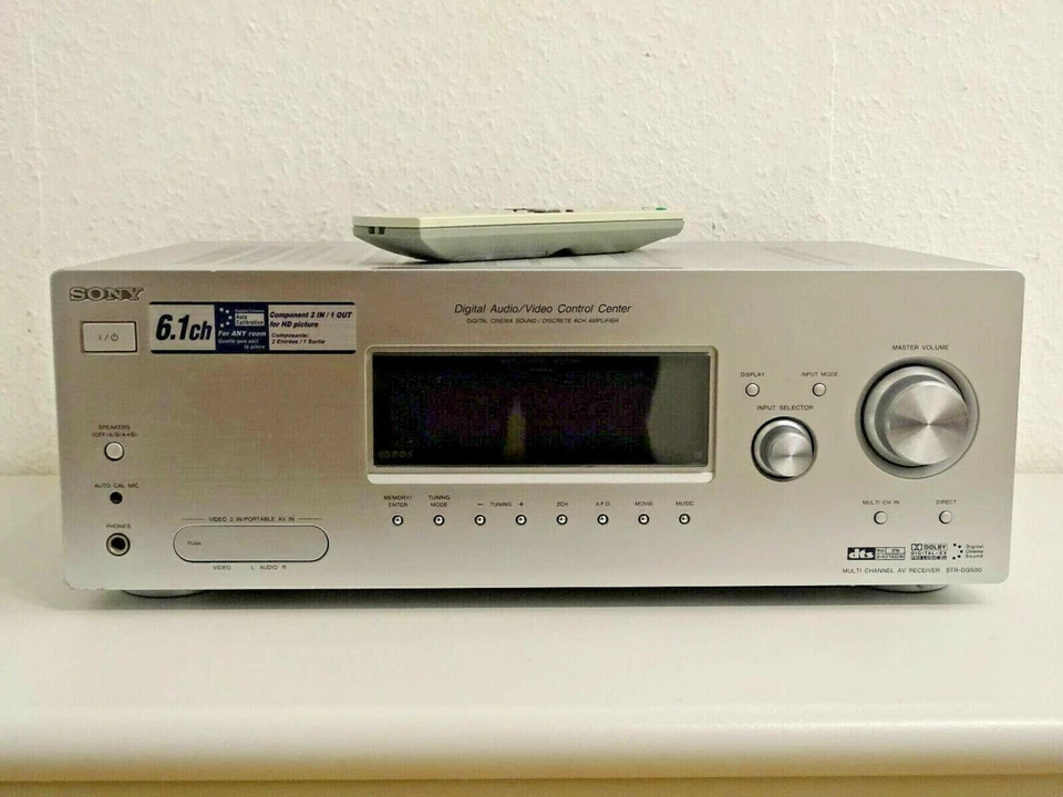 Sony STR-DG500 6.1 AV-Receiver in Silber inkl. FB, 2 Jahre Garantie - Bild 1 von 4
