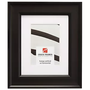 Craig Frames Resilience, 2" Wide Satin Black Picture Frame With a White Mat - Picture 1 of 9