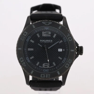 Haurex Italy Factor 44mm Black Dial Quartz Rubber Strap Men's Wristwatch - Image 1 of 4