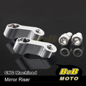 Chrome Mirror Mount Extenders For Yamaha V Star 250 XV250 08 09 10 11 12 13 14 - Picture 1 of 6