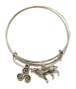 Teen Wolf Bracciale Bangle Metallo Nichel Free Triskele Lupo Mc Call Stilinski - Picture 1 of 3
