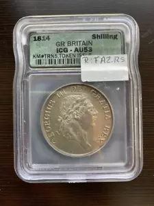 Great Britain: 3 Shilling 1814, Grade AU-53 by ICG..Est:$1100. - Picture 1 of 2