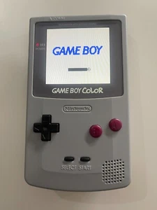 Nintendo Gameboy Colour with Backlit IPS Screen Mod Custom DMG Grey Shell Q5 - Picture 1 of 9