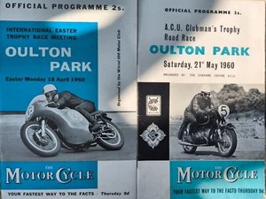 2 X OULTON PARK APRILE E MAGGIO 1960 Programmi Moto Internazionali - Foto 1 di 4