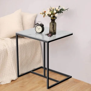 Chic Marble C Table Couch Sofa Side Table Portable Laptop Desk Bedside End Table - Picture 1 of 12